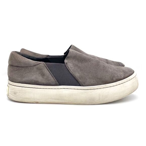 Vince Warren Suede Platform Slip-On Sneakers Warm Gray Size 9.5 - Picture 8 of 16